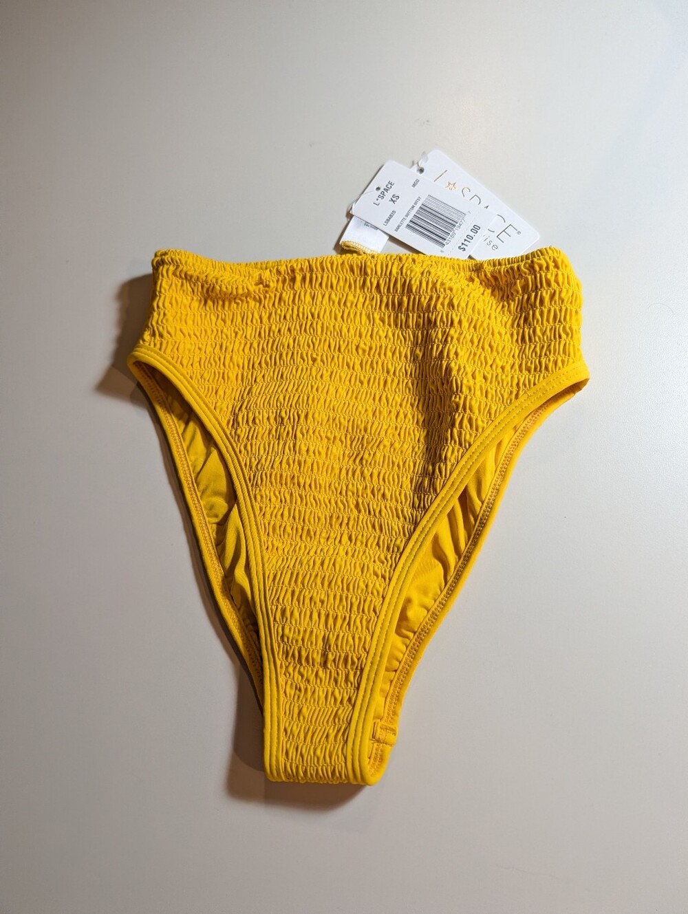 L Space By Monica Wise XS Woman's Barlette High-Waist Swim Bottoms - Yellow NWT
